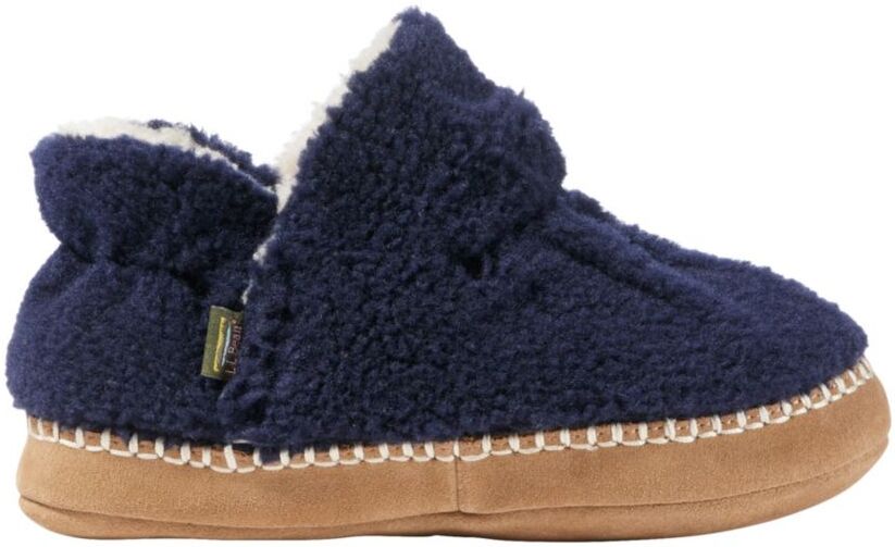 Kids' Cozy Slipper Booties Bright Navy 12-13, Suede Leather L.L.Bean