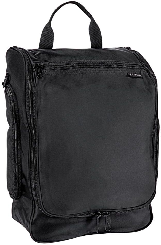 Hanging Toiletry Bag, Travel Organizer, Large Black, Nylon L.L.Bean