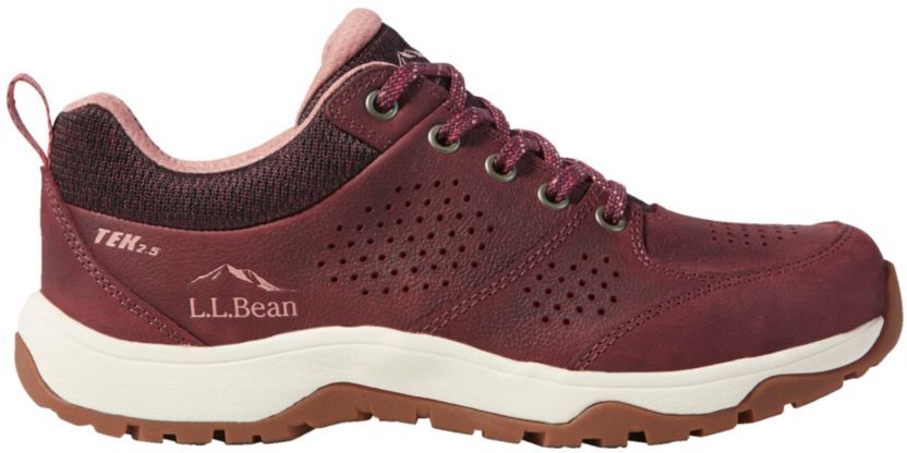 Women's Trailduster Trail Hiking Shoes Burgundy/Soft Cayenne 8.5(B), Leather/Rubber L.L.Bean