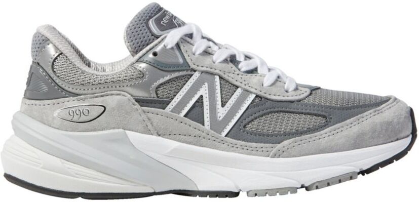 Women's New Balance 990V6 Running Shoes Grey/Grey 9.5(B), Leather/Rubber