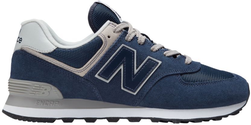 Men's New Balance 574V3 Walking Shoes Navy/White 8.5(D), Suede Leather/Rubber/Nylon