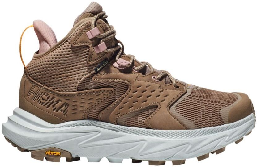 Women's HOKA Anacapa 2 GORE-TEX Hiking Boots Dune/Ice Flow 8.5(B), Leather/Rubber