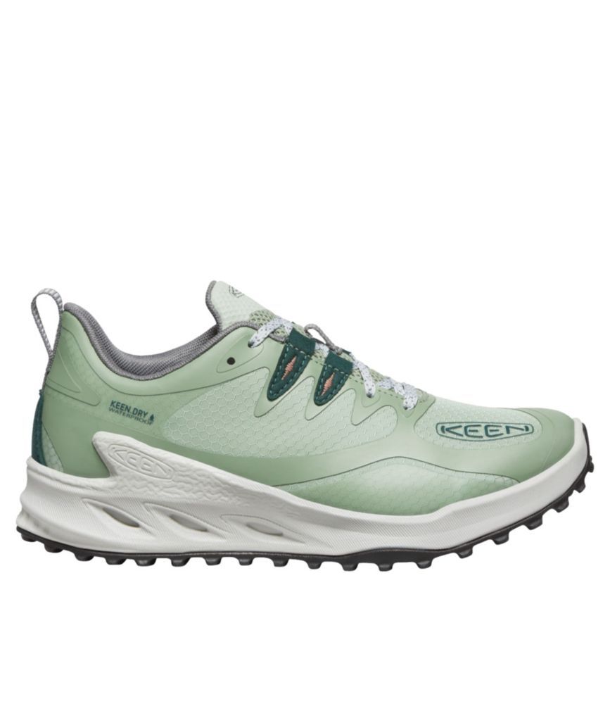 Women's Keen Zionic Waterproof Trail Hiking Shoes Desert Sage/Ember Glow 9.5(B), Rubber
