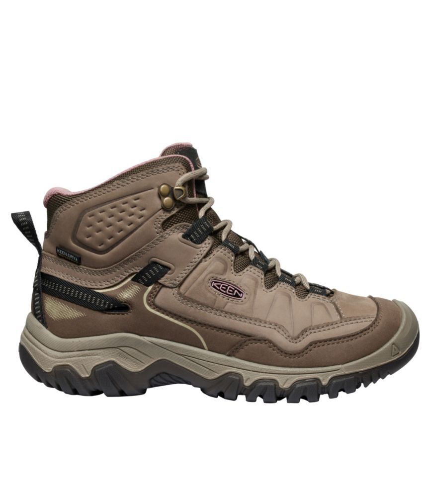 Women's Keen Targhee IV Mid Waterproof Hiking Boots Brindle/Nostalgia Rose 8.5(B), Leather