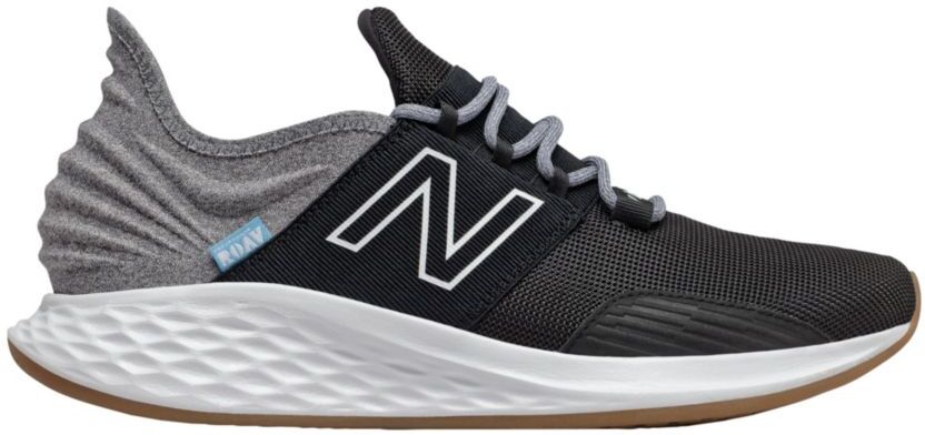 Men's New Balance Fresh Foam Roav Tee Shirt Running Shoes Black/Light Aluminum 10(D), Rubber