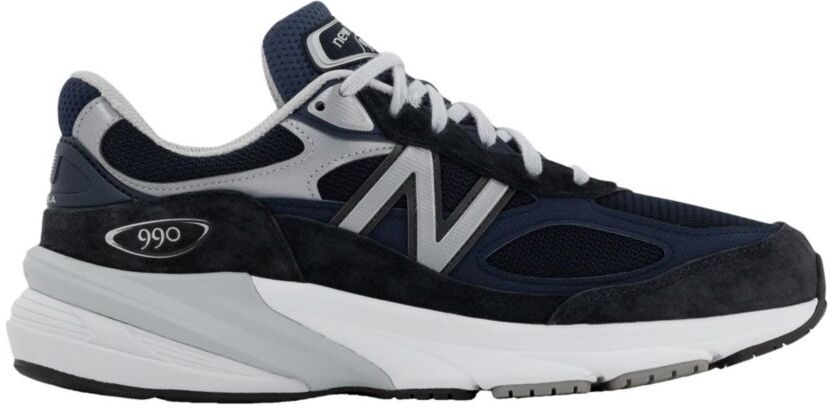 Men's New Balance 990V6 Running Shoes Navy/White 11.5(4E), Leather/Rubber