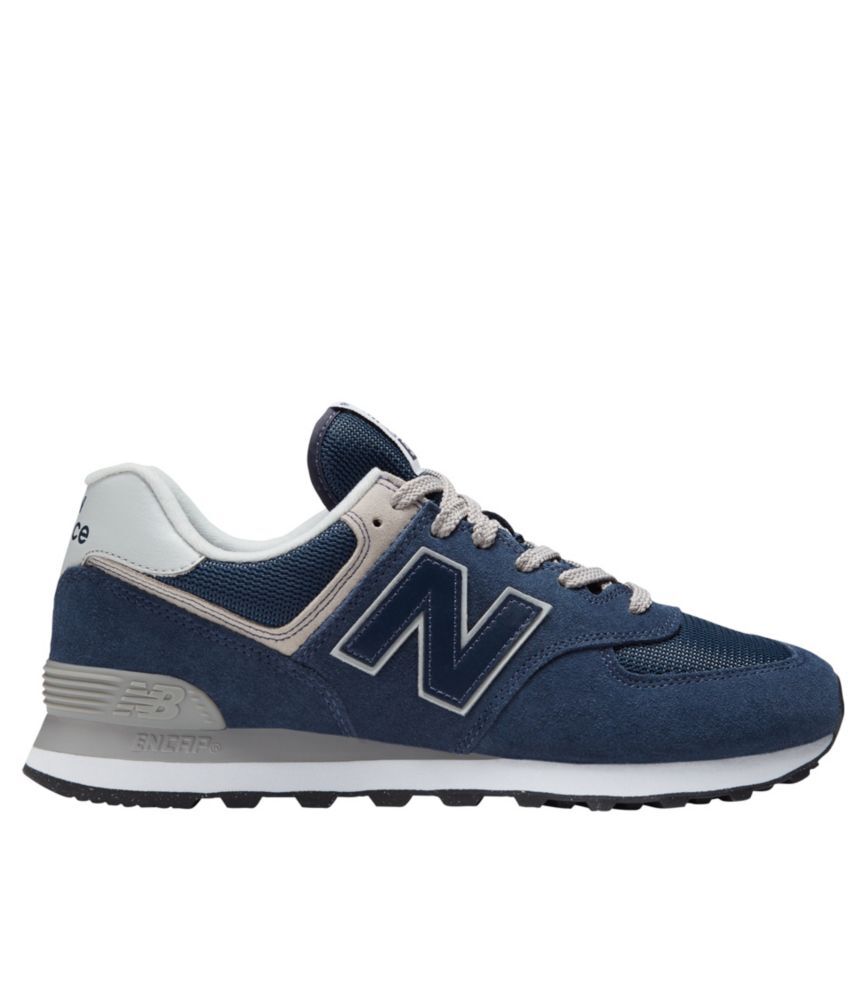 Men's New Balance 574V3 Walking Shoes Navy/White 9.5(D), Suede Leather/Rubber/Nylon