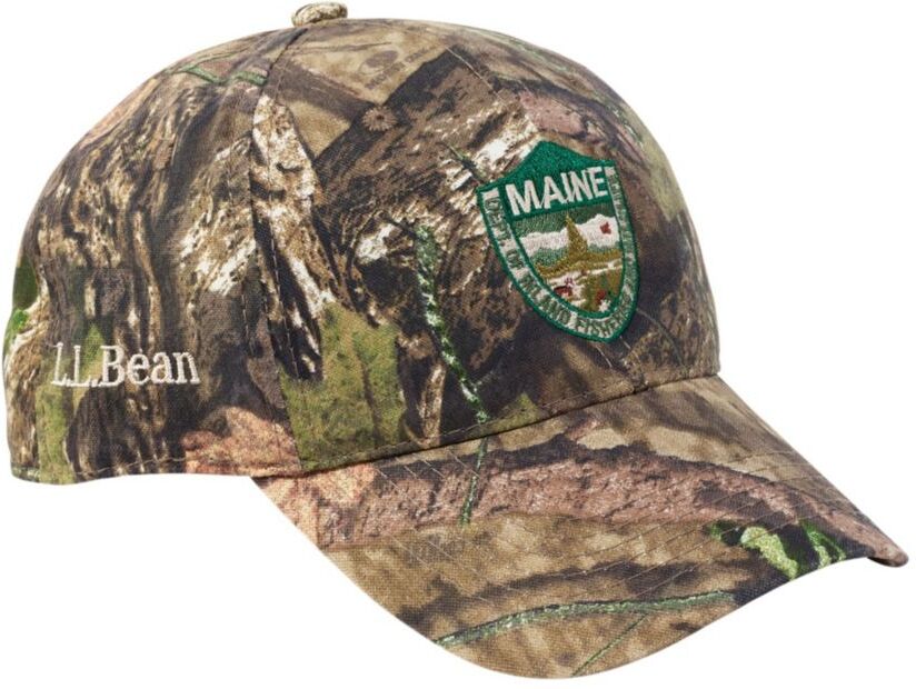 Adults' Maine Inland Fisheries and Wildlife Camouflage Baseball Hat, Jumping Deer Mossy Oak Break-Up Country OSFA, Cotton L.L.Bean