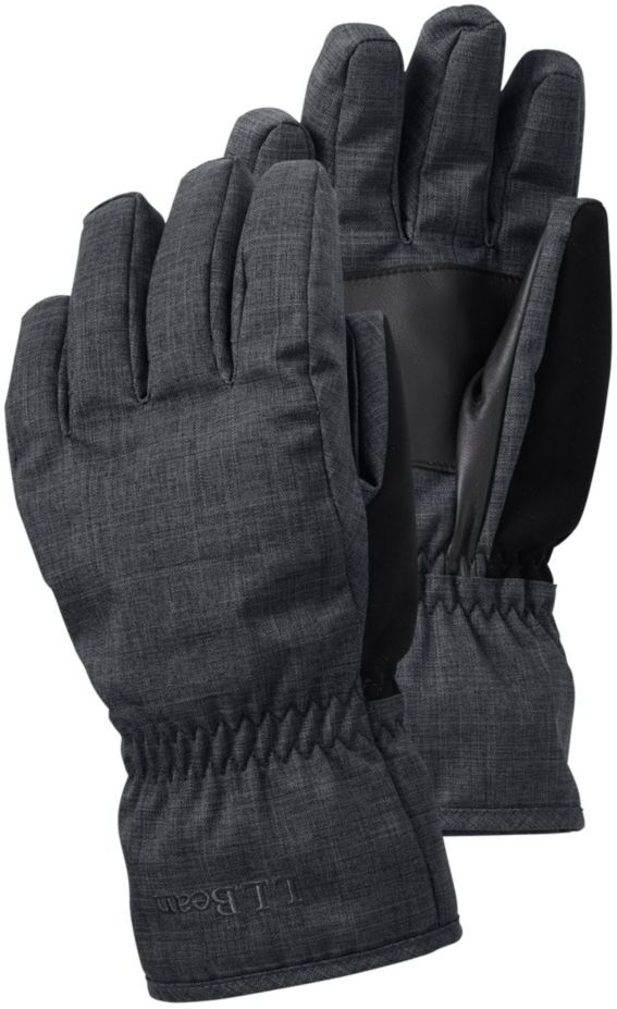 Women's Baxter State Gloves Charcoal Gray Heather Large, Synthetic Down/Sheepskin/Leather L.L.Bean