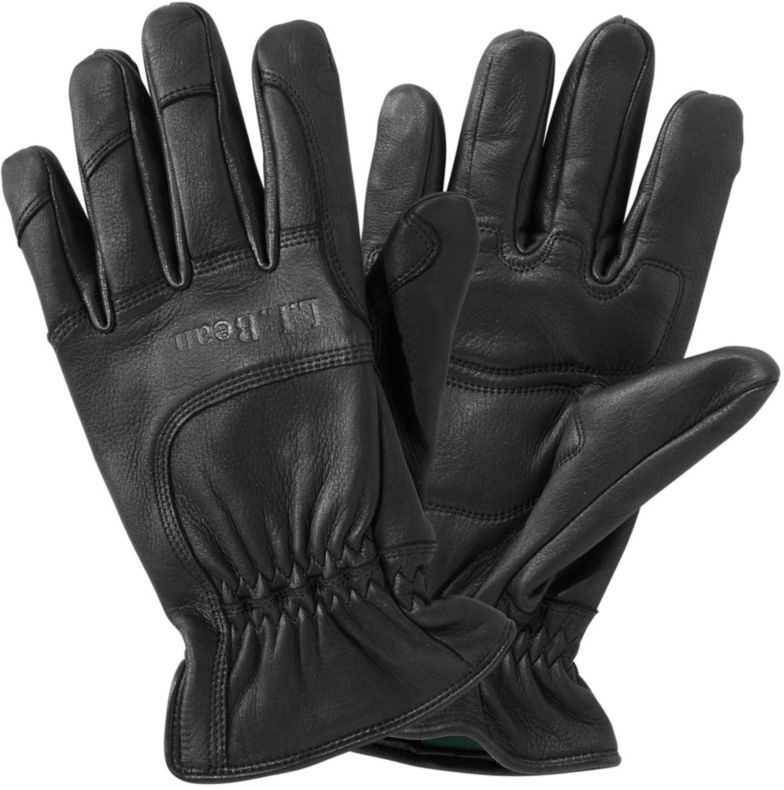 Men's Deerskin Gloves Black Large, Leather L.L.Bean