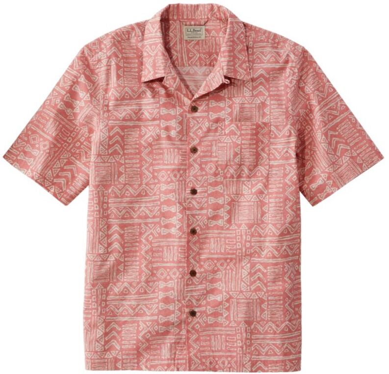 Men's Tropics Shirt, Short-Sleeve Print Mineral Red Geo Extra Large, Cotton L.L.Bean