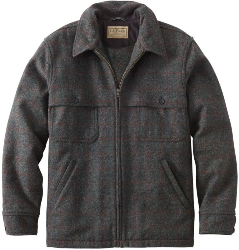 Men's Maine Guide Zip-Front Jac-Shirt, Plaid Malone Small, Wool/Nylon L.L.Bean