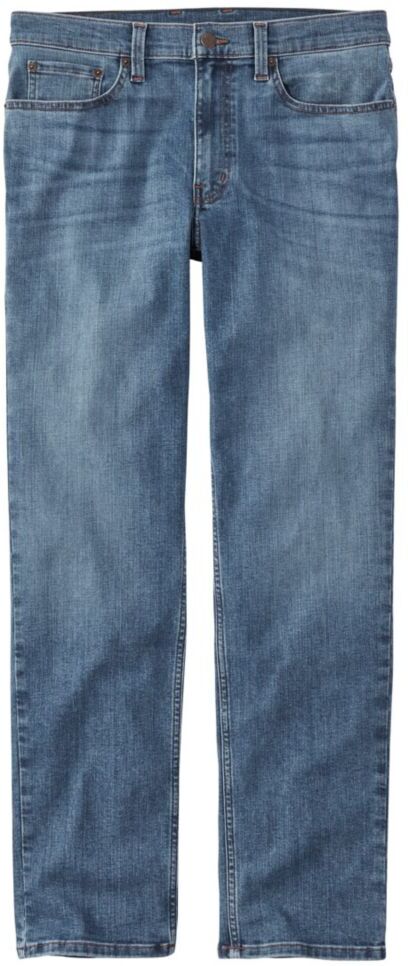 Men's BeanFlex Jeans, Standard Athletic Fit, Straight Leg Medium Wash 42x32, Denim Cotton Blend L.L.Bean