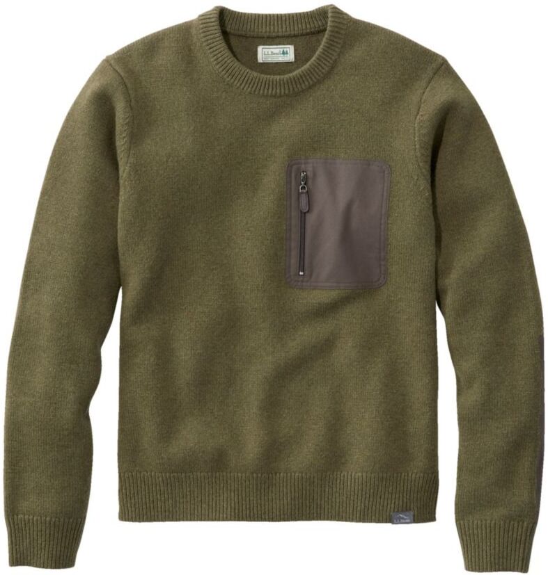 Men's Maine Guide Merino Sweater Kelp Green Small, Merino Wool Lambswool L.L.Bean