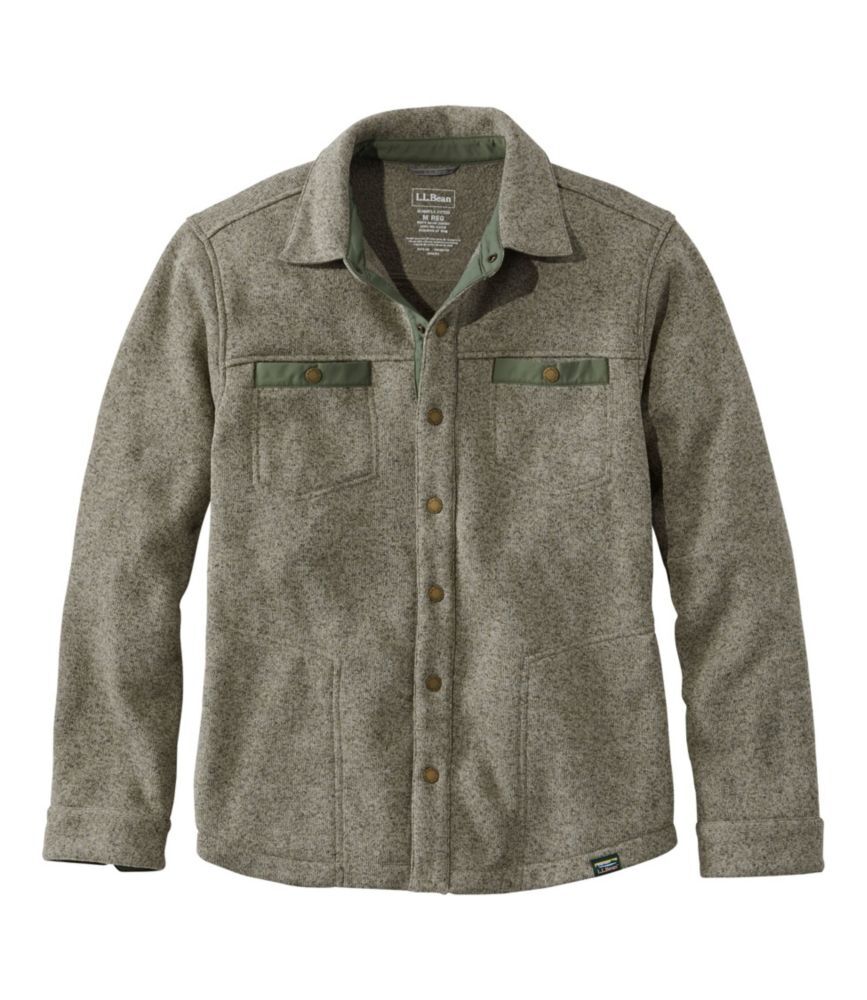 Men's Sweater Fleece Shirt Jac Eucalyptus XXXL, Synthetic Fleece L.L.Bean