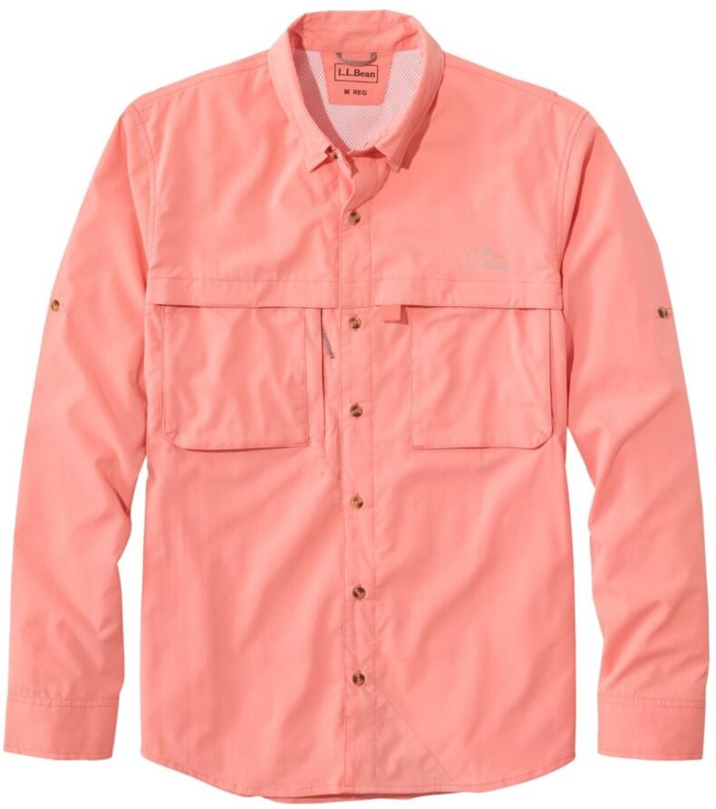 Men's Tropicwear Shirt, Long-Sleeve Warm Coral XXXL, Synthetic/Nylon L.L.Bean