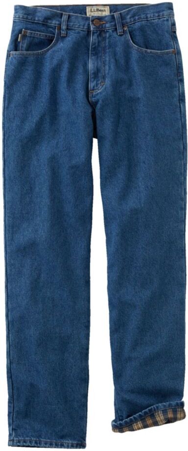 Men's Double L Jeans, Natural Fit, Flannel-Lined Stonewashed 32x30, Cotton L.L.Bean