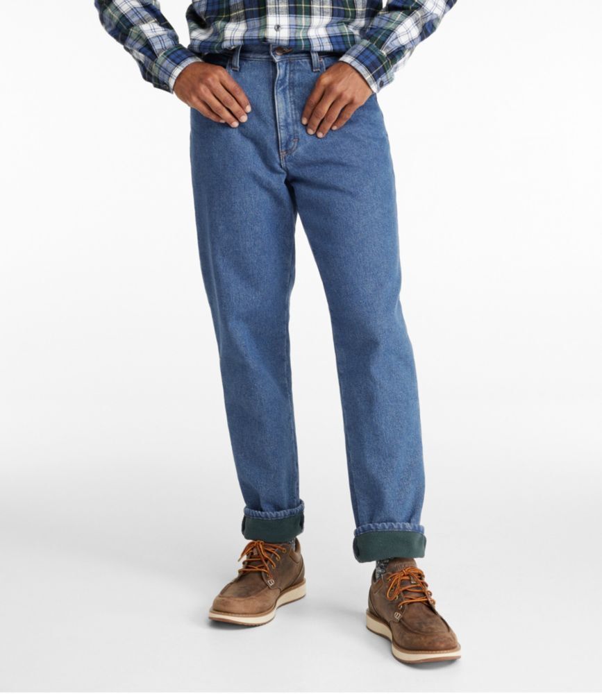 Men's Double L Jeans, Classic Fit, Fleece-Lined Stonewashed 36x30, Cotton L.L.Bean