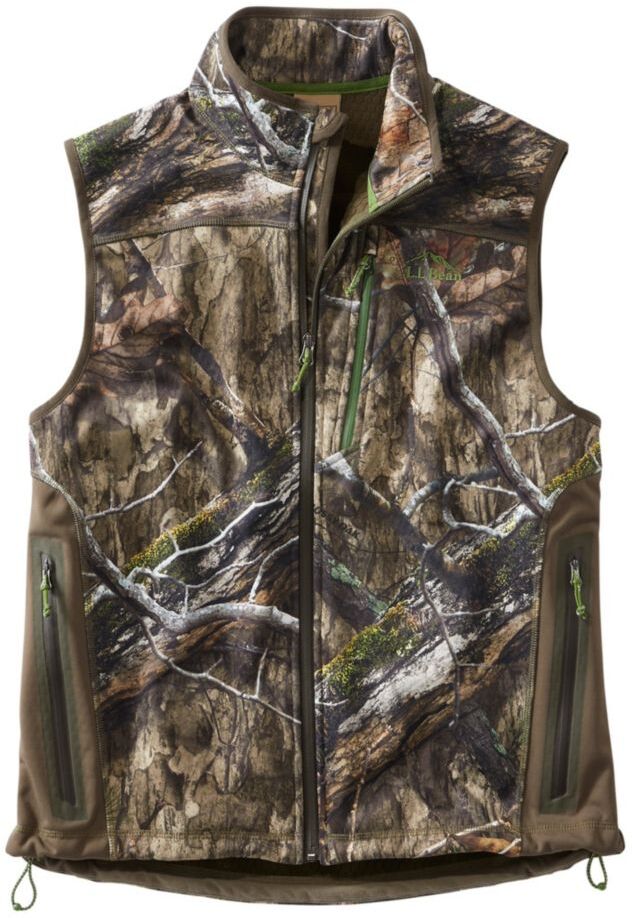 Men's Ridge Runner Soft-Shell Vest, Camo Mossy Oak Country DNA Large, Fleece Polyester L.L.Bean