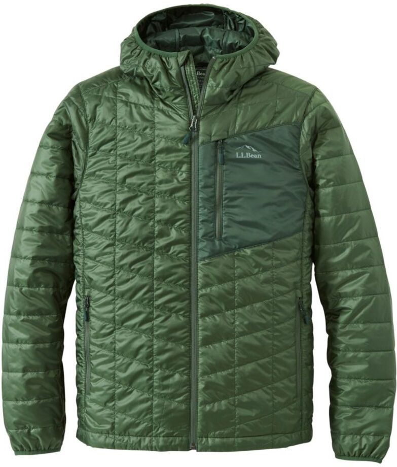 Men's PrimaLoft Packaway Hooded Jacket Rain Forest/Deep Balsam XXL, Synthetic L.L.Bean