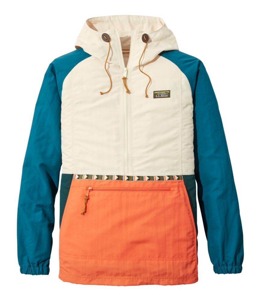 Men's Mountain Classic Anorak, Multi-Color Natural/Bold Orange Medium, Synthetic/Nylon L.L.Bean
