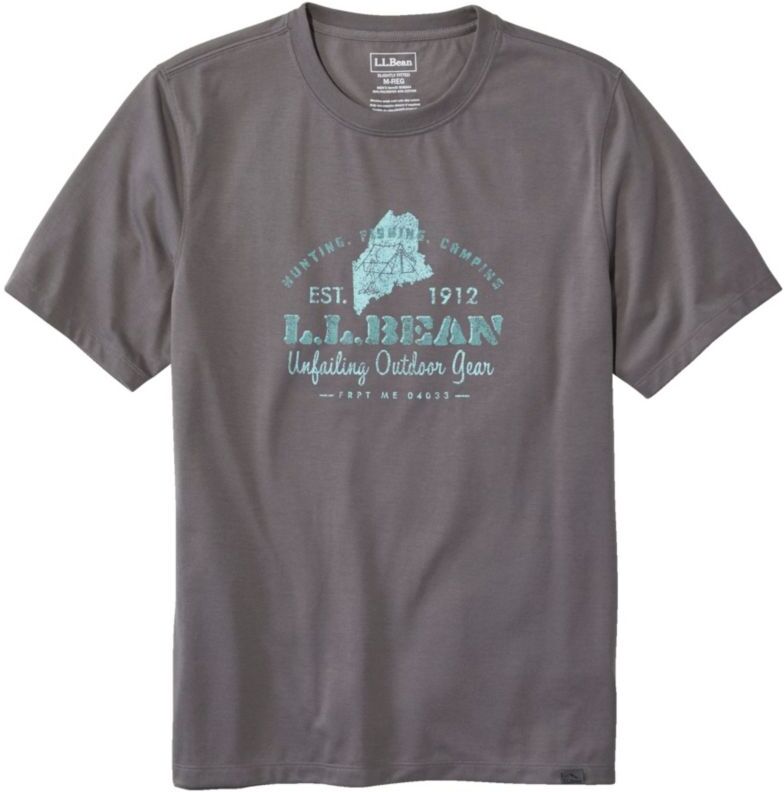 Men's Technical Fishing Graphic Tees, Short-Sleeve Feldspar Small, Cotton Blend L.L.Bean