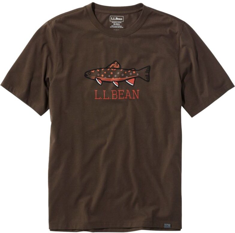 Men's Technical Fishing Graphic Tees, Short-Sleeve Vintage Olive XXL, Cotton Blend L.L.Bean