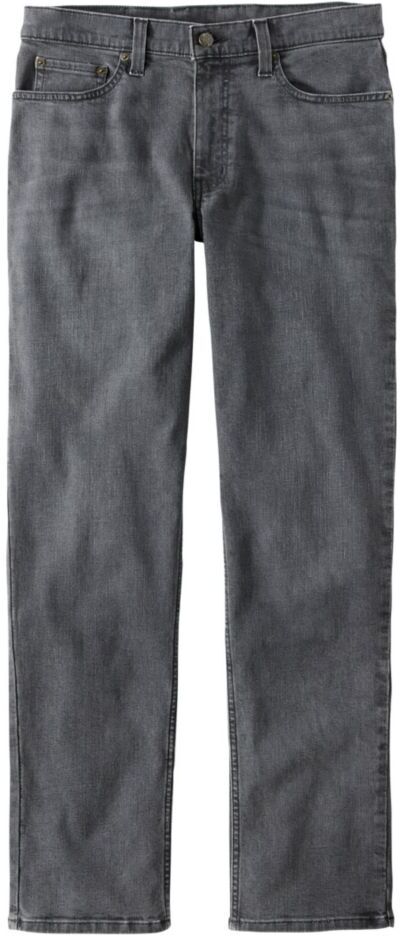 Men's BeanFlex Jeans, Standard Athletic Fit, Straight Leg Gray Wash 36x34, Denim Cotton Blend L.L.Bean