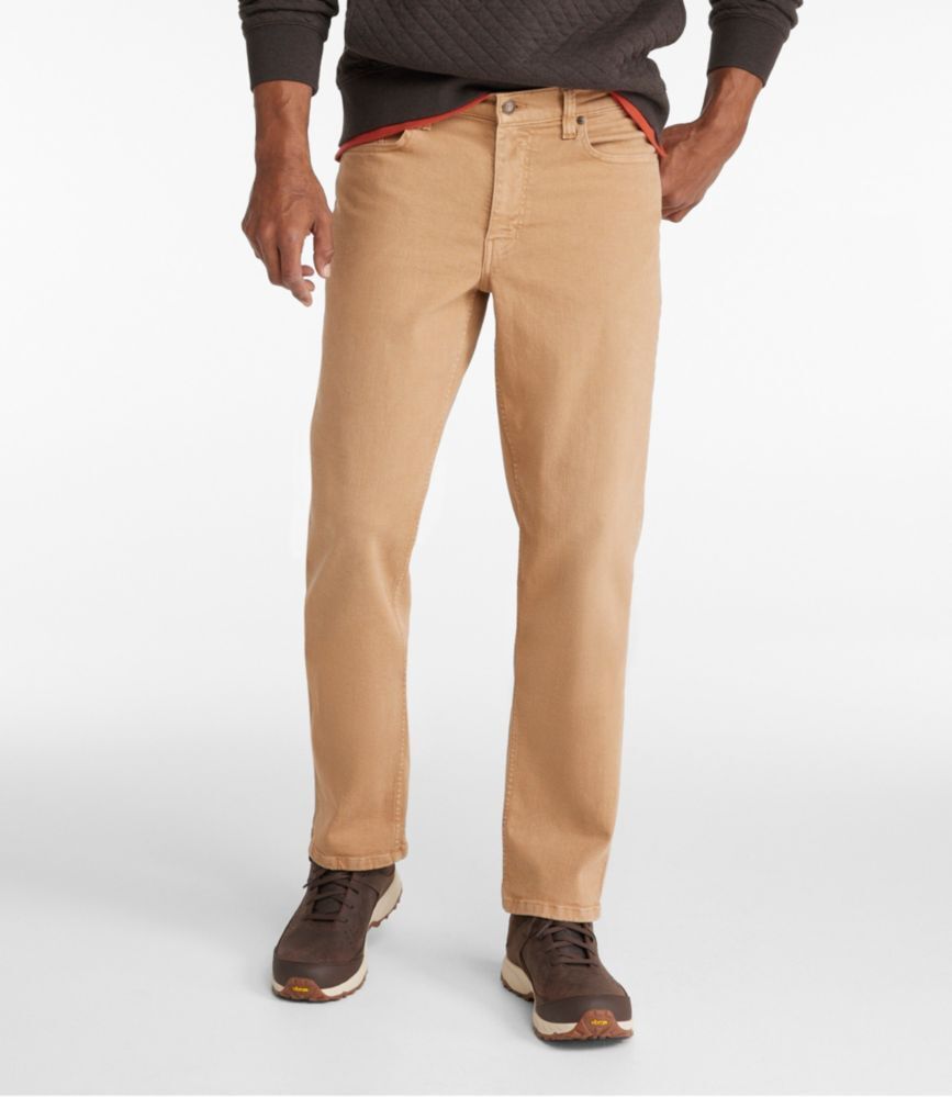 Men's BeanFlex Jeans, Standard Athletic Fit, Straight Leg Katahdin Brown 44x32, Denim Cotton Blend L.L.Bean