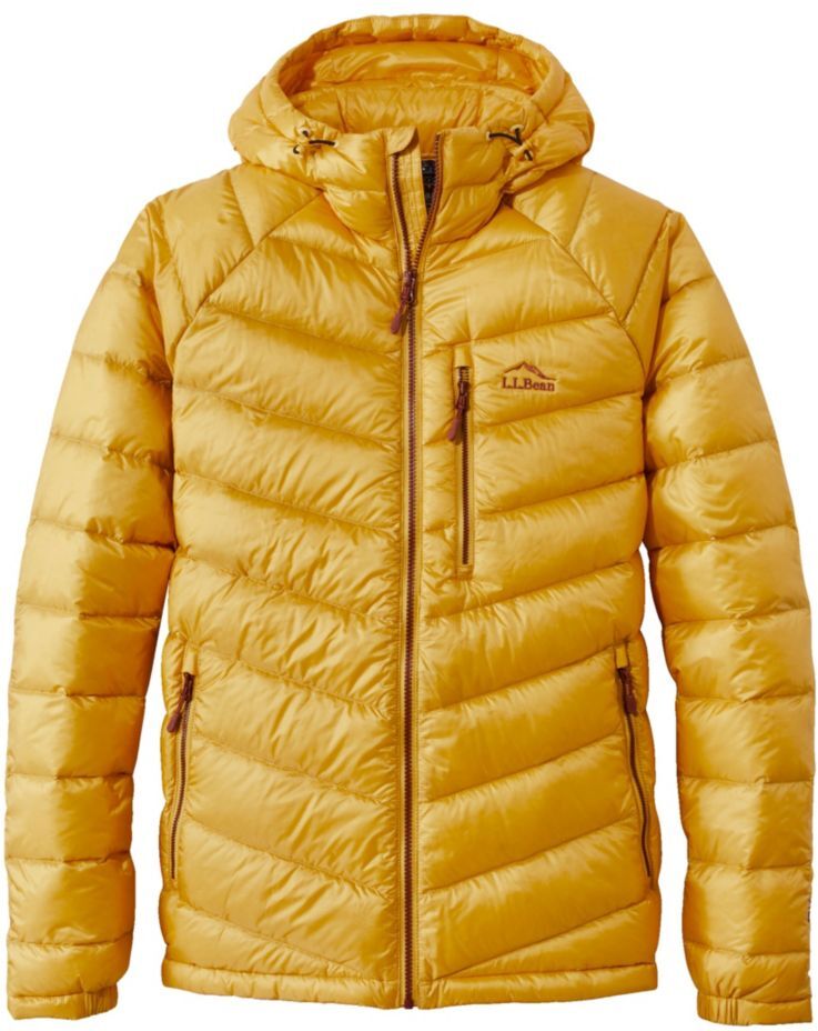 Men's Ultralight 850 Down Hooded Jacket Field Gold Large, Synthetic/Nylon L.L.Bean