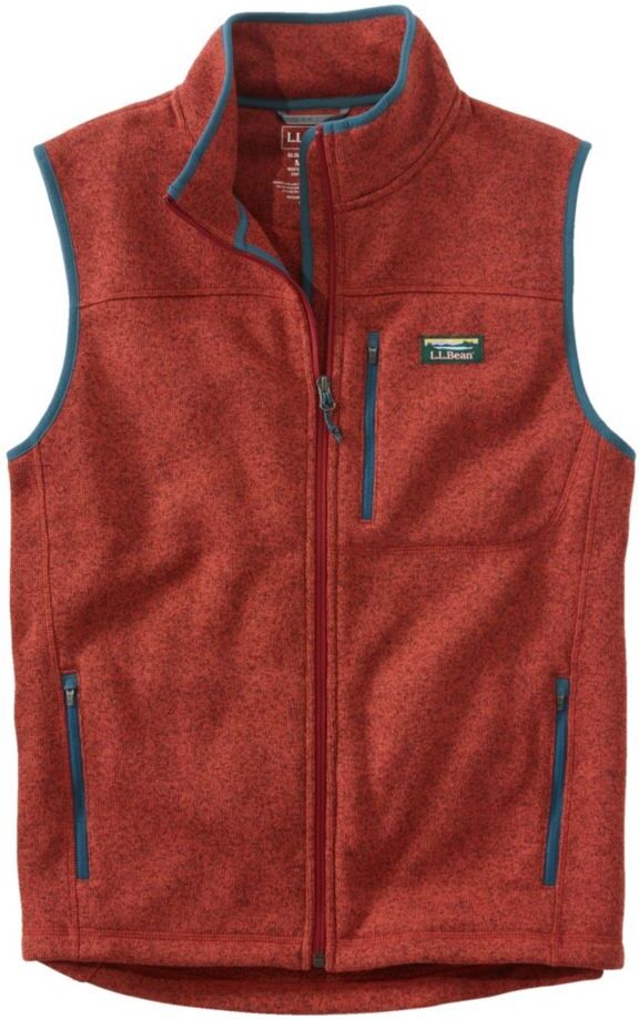 Men's Sweater Fleece Vest Light Mahogany Extra Large, Synthetic Fleece L.L.Bean