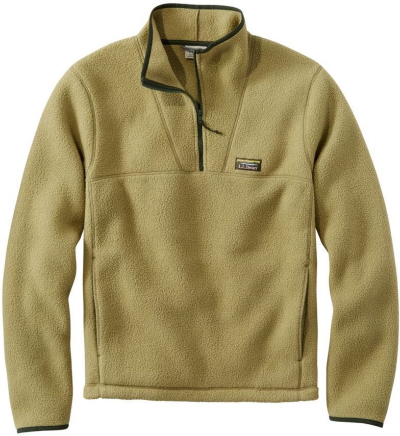 Men's Katahdin Fleece Pullover Marsh Olive XXL, Synthetic Polyester L.L.Bean