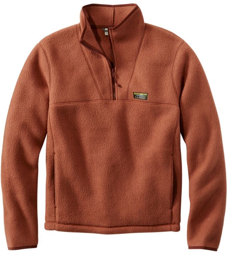 Men's Katahdin Fleece Pullover Warm Umber Small, Synthetic Polyester L.L.Bean