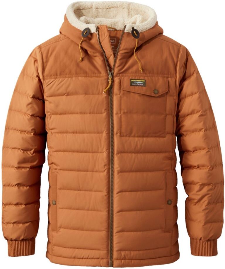 Men's Mountain Classic Down Hooded Jacket, Sherpa-Lined Adobe Extra Large, Synthetic/Nylon L.L.Bean