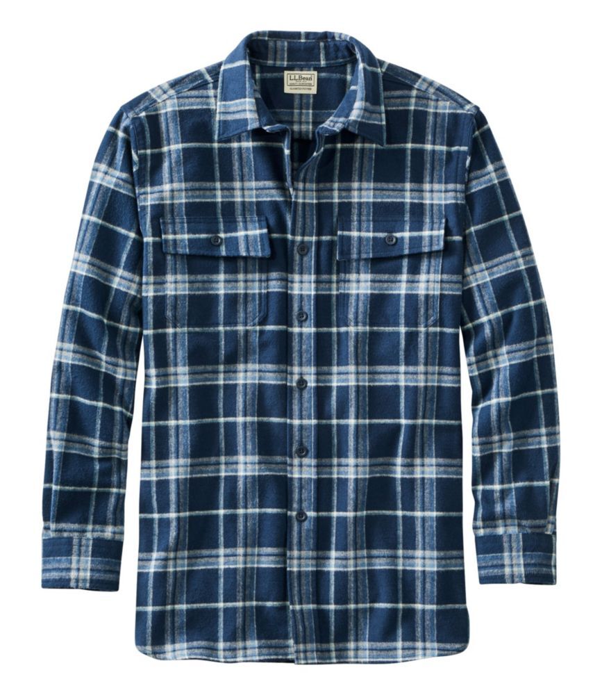 Men's Chamois Shirt, Slightly Fitted, Plaid Iron Blue XXXL, Flannel L.L.Bean