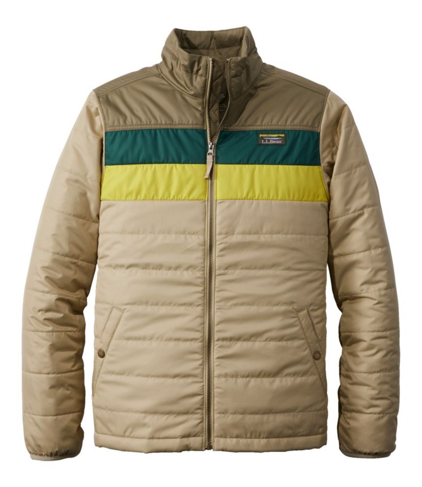 Men's Mountain Classic Puffer Jacket, Colorblock Dark Mushroom/Sandstone XXL, Synthetic L.L.Bean