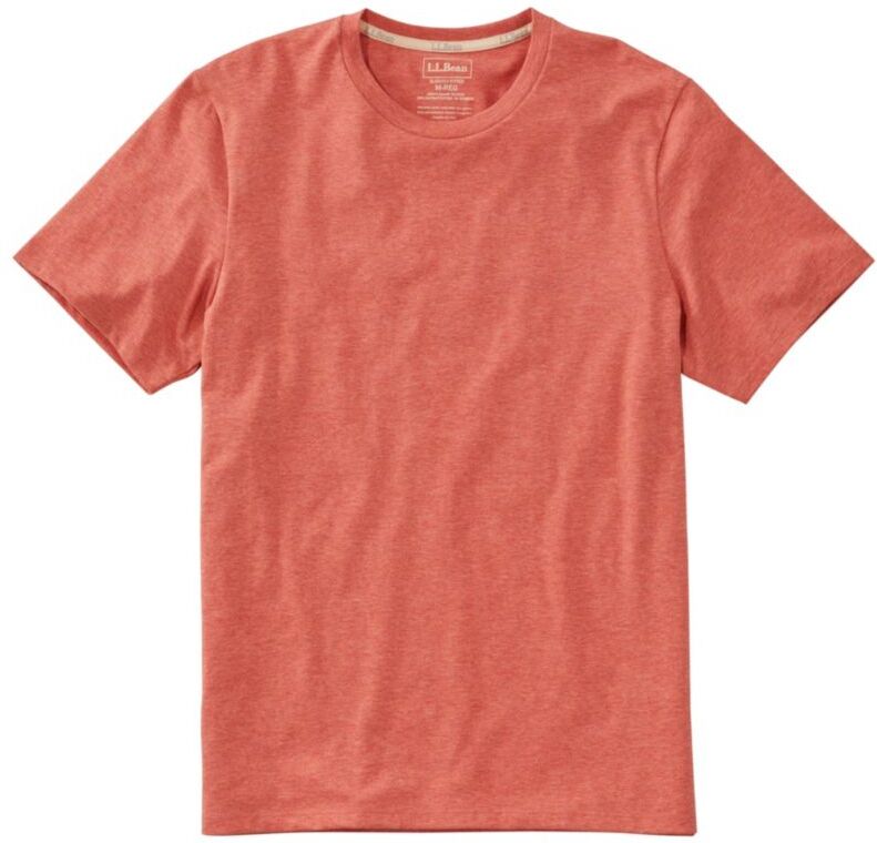 Men's Comfort Stretch Pima Tee Shirt, Short-Sleeve Brick Orange Heather XXL, Cotton L.L.Bean