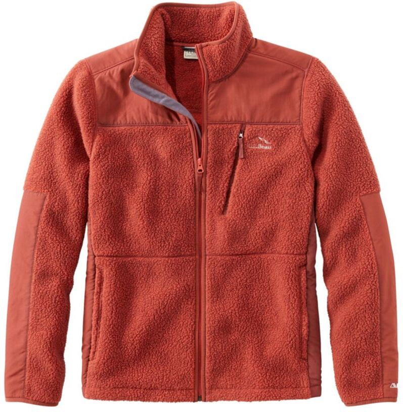 Men's Mountain Pro Polartec Fleece Jacket Rust Orange/Light Hickory XXL, Fleece/Nylon L.L.Bean