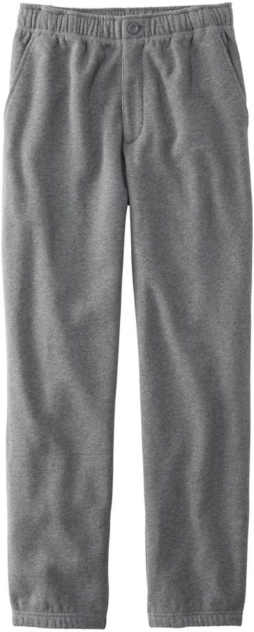 Men's Athletic Sweats, Zip-Fly Sweatpants with Internal Drawstring Charcoal Heather XXL, Cotton L.L.Bean