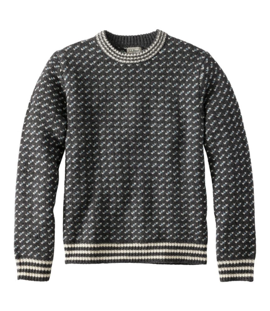 Men's Classic Ragg Wool Sweater, Crewneck, Birdseye Charcoal XXXL, Lambswool Wool L.L.Bean