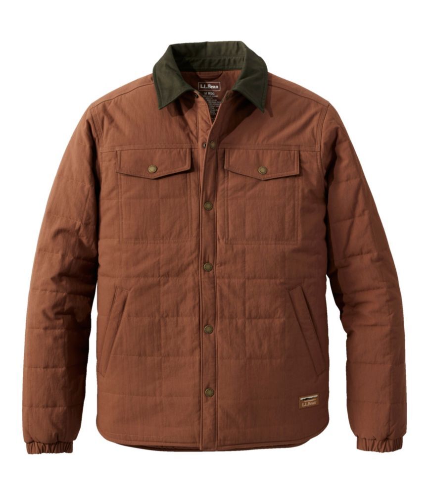 Men's Insulated Utility Shirt Jacket Dark Barley XXL, Cotton/Nylon L.L.Bean