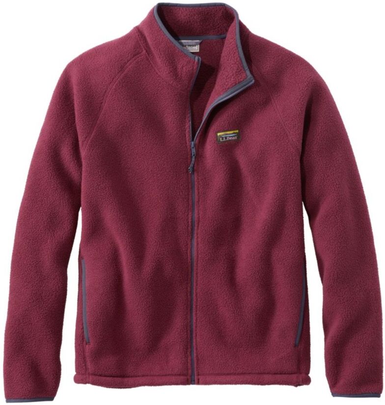 Men's Katahdin Fleece, Full-Zip Burgundy Medium, Synthetic Polyester L.L.Bean