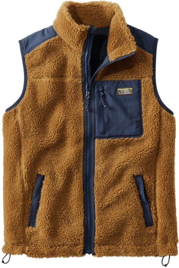 Men's Sherpa Vest Antique Gold Medium, Fleece/Nylon L.L.Bean