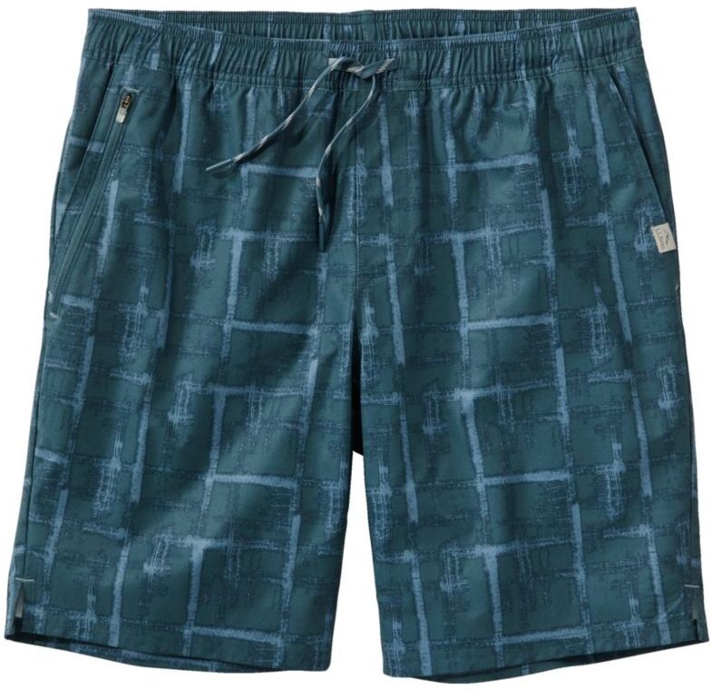 Men's Multisport Shorts, Print, 9" Dark Teal Blue Cross-Hatch XXXL, Synthetic L.L.Bean