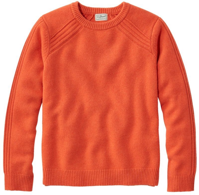 Men's Rangeley Merino Sweater, Crewneck Bold Orange Medium, Merino Wool L.L.Bean