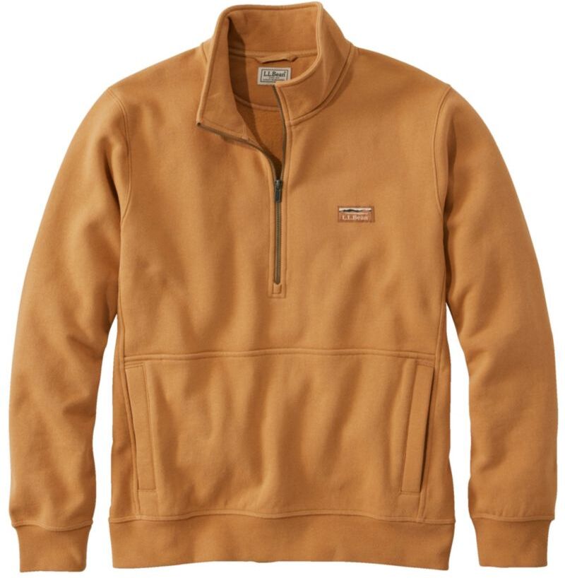 Men's Katahdin Iron Works Half-Zip Sweatshirt, Utility Barley XXL, Cotton Blend L.L.Bean