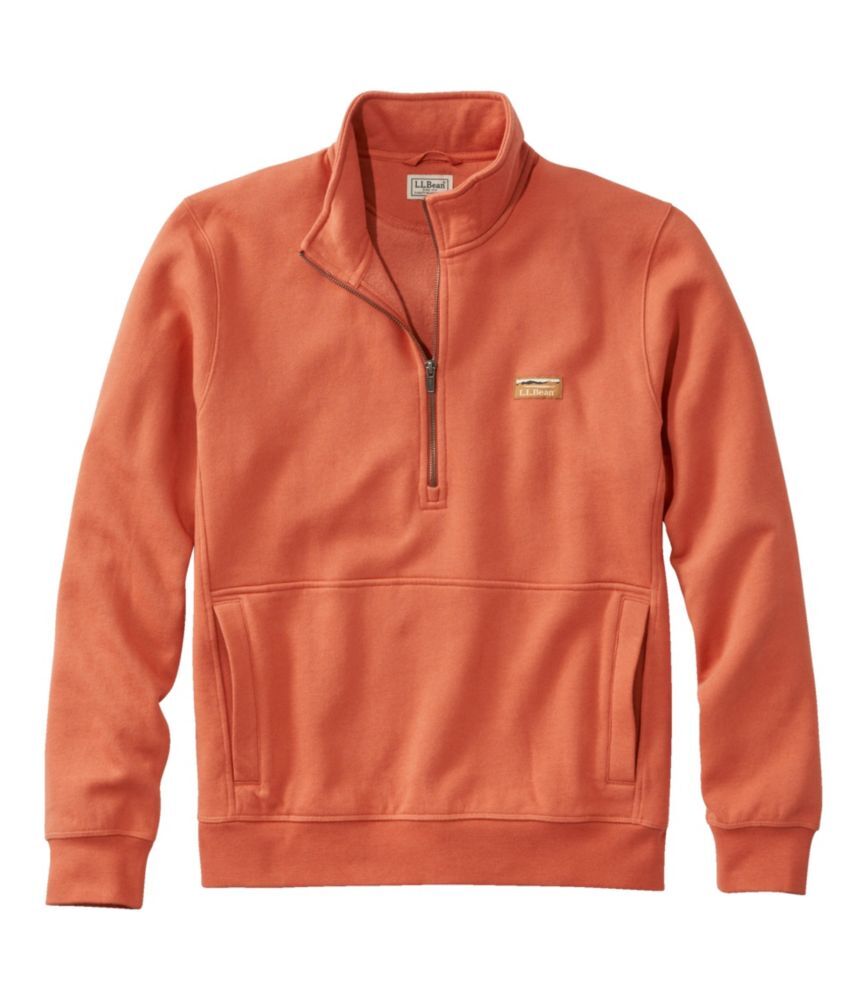Men's Katahdin Iron Works Half-Zip Sweatshirt, Utility Brick Orange XXL, Cotton Blend L.L.Bean