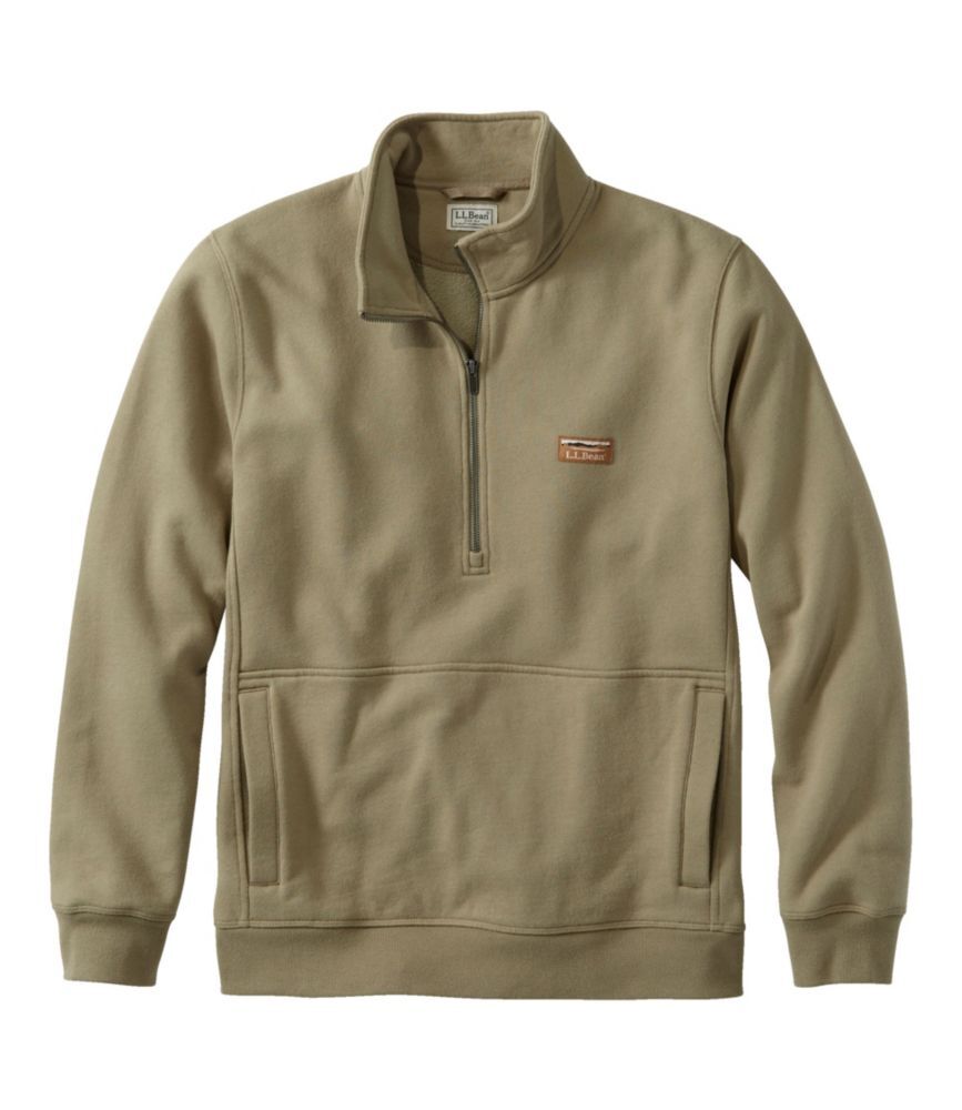 Men's Katahdin Iron Works Half-Zip Sweatshirt, Utility Dark Mushroom XXXL, Cotton Blend L.L.Bean