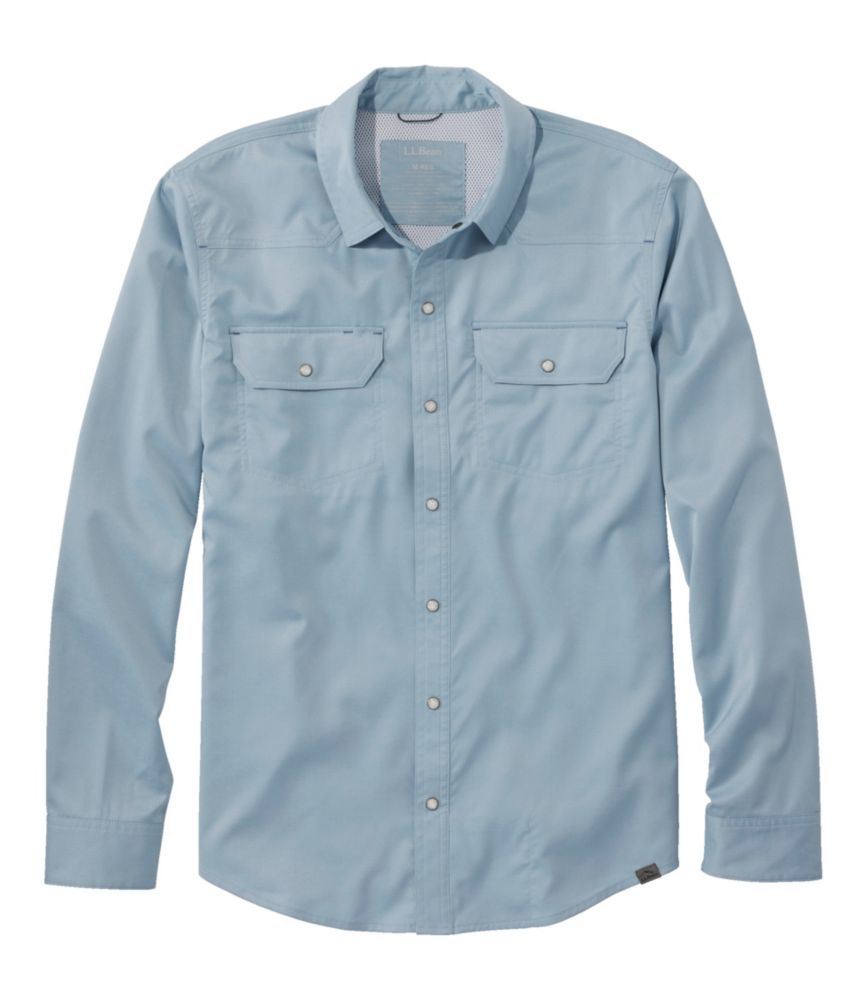 Men's West Branch Fishing Shirt, Long-Sleeve Shadow Blue Large, Polyester Synthetic L.L.Bean