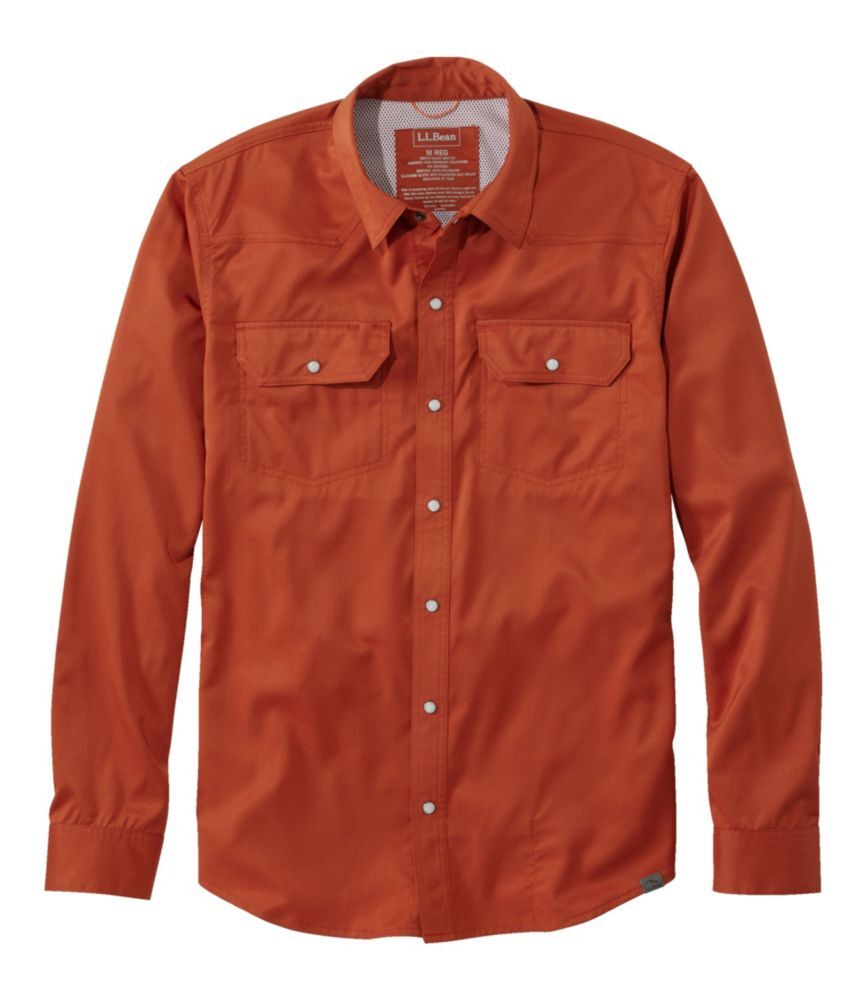 Men's West Branch Fishing Shirt, Long-Sleeve Adobe Red XXXL, Polyester Synthetic L.L.Bean